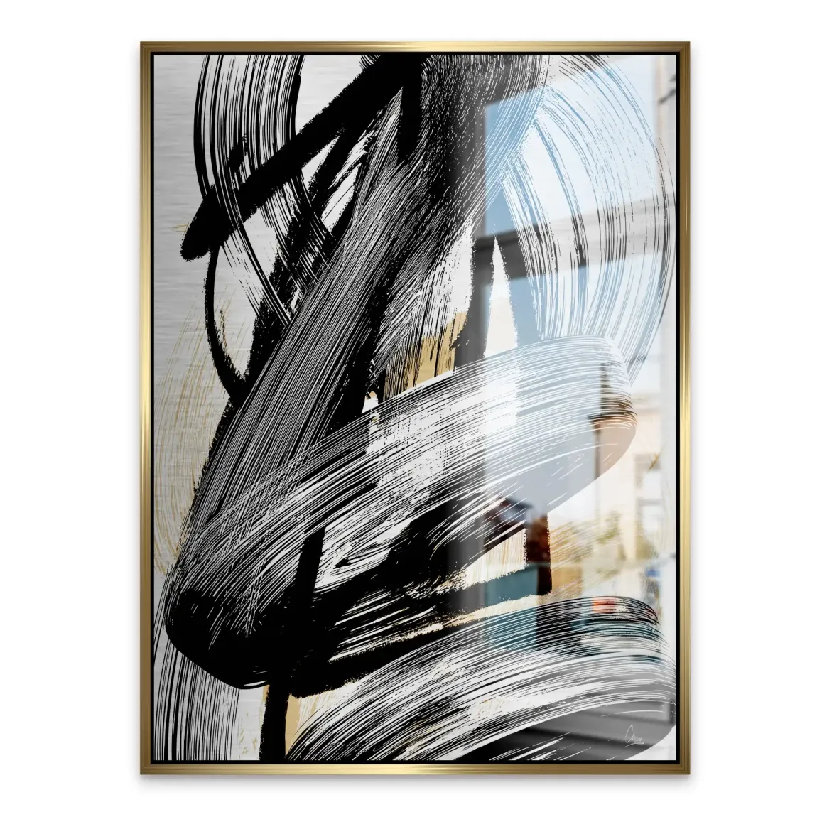 Black Motion Abstrakt Alu Gebürstet Bild