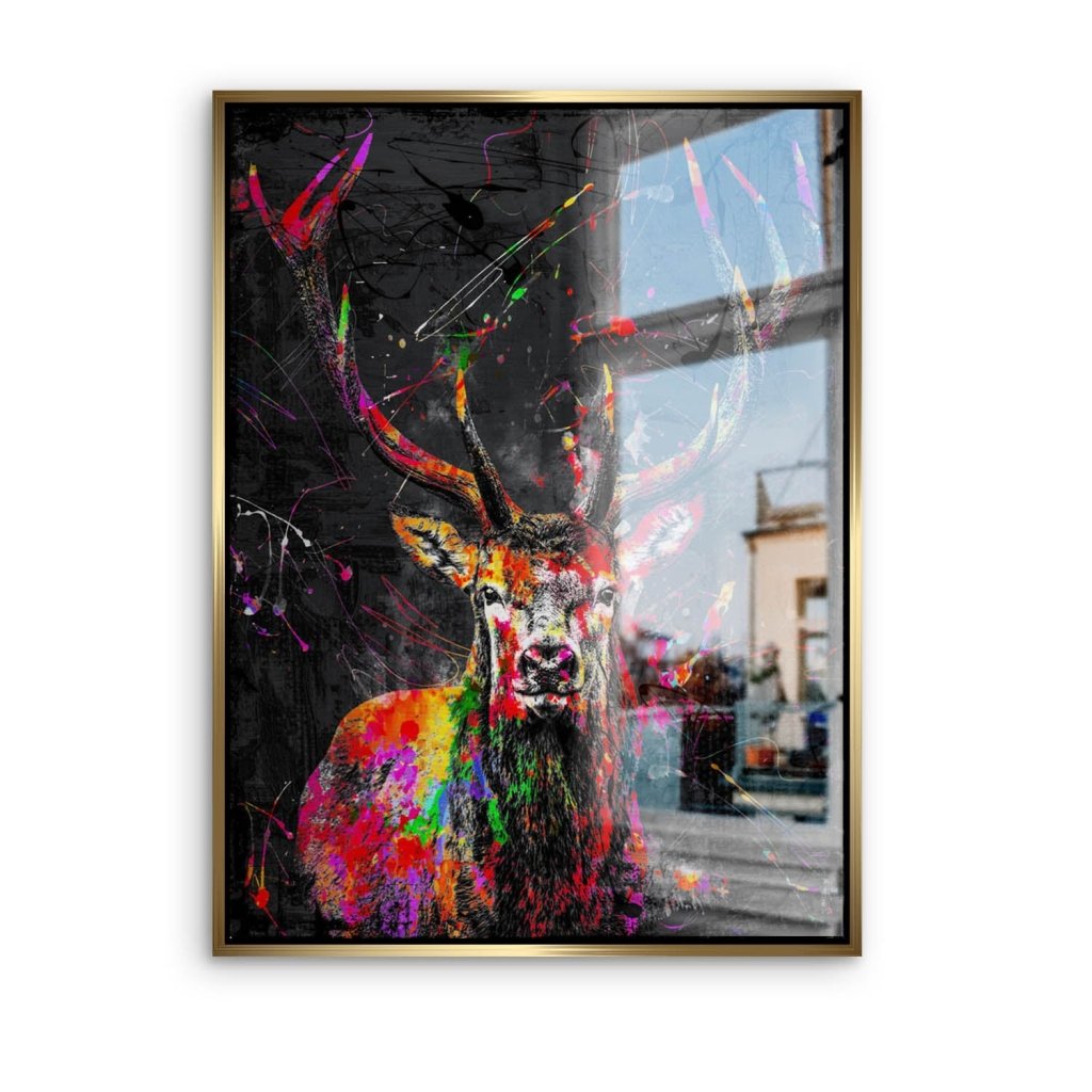 Hirsch Abstrakt Color Alu Gebürstet INGALERIE