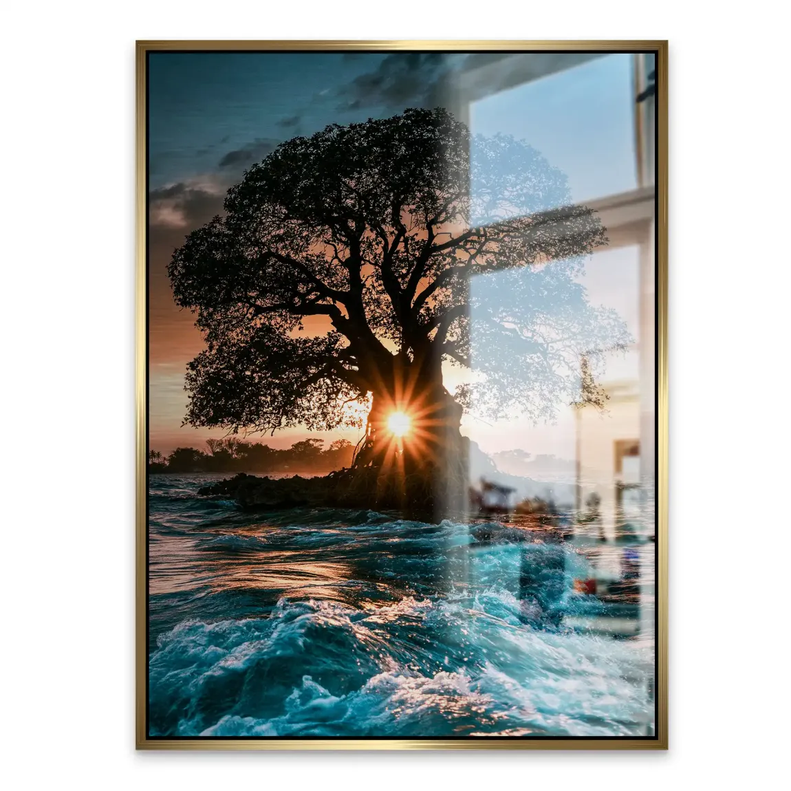Sonnenbaum Aluminiumbild gebürstet