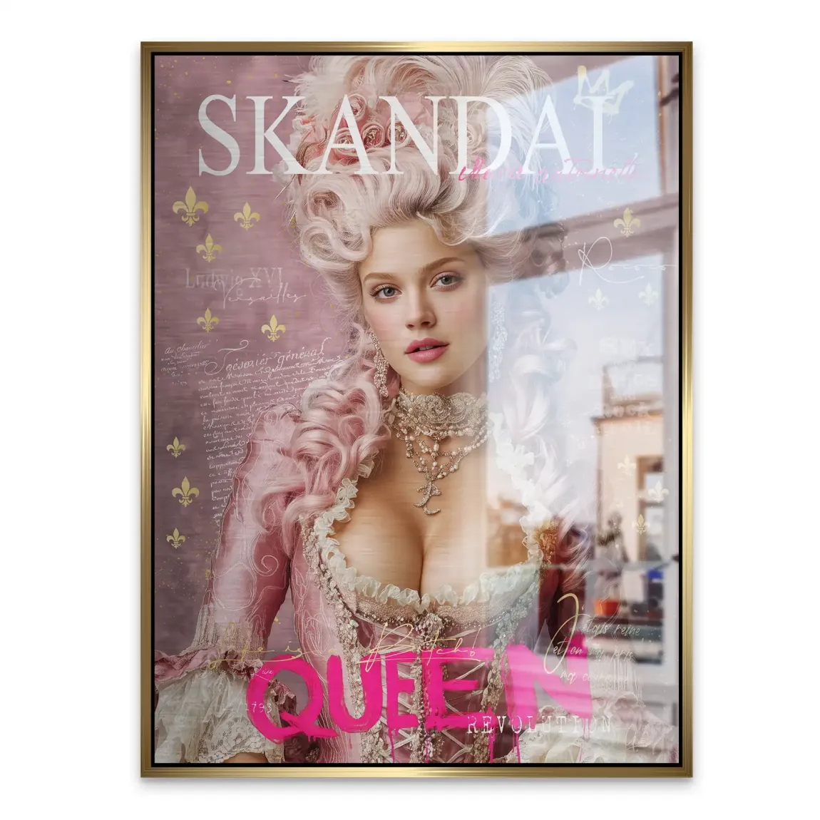 Marie Antoinette Skandal Pop Art Alu Gebürstet Bild