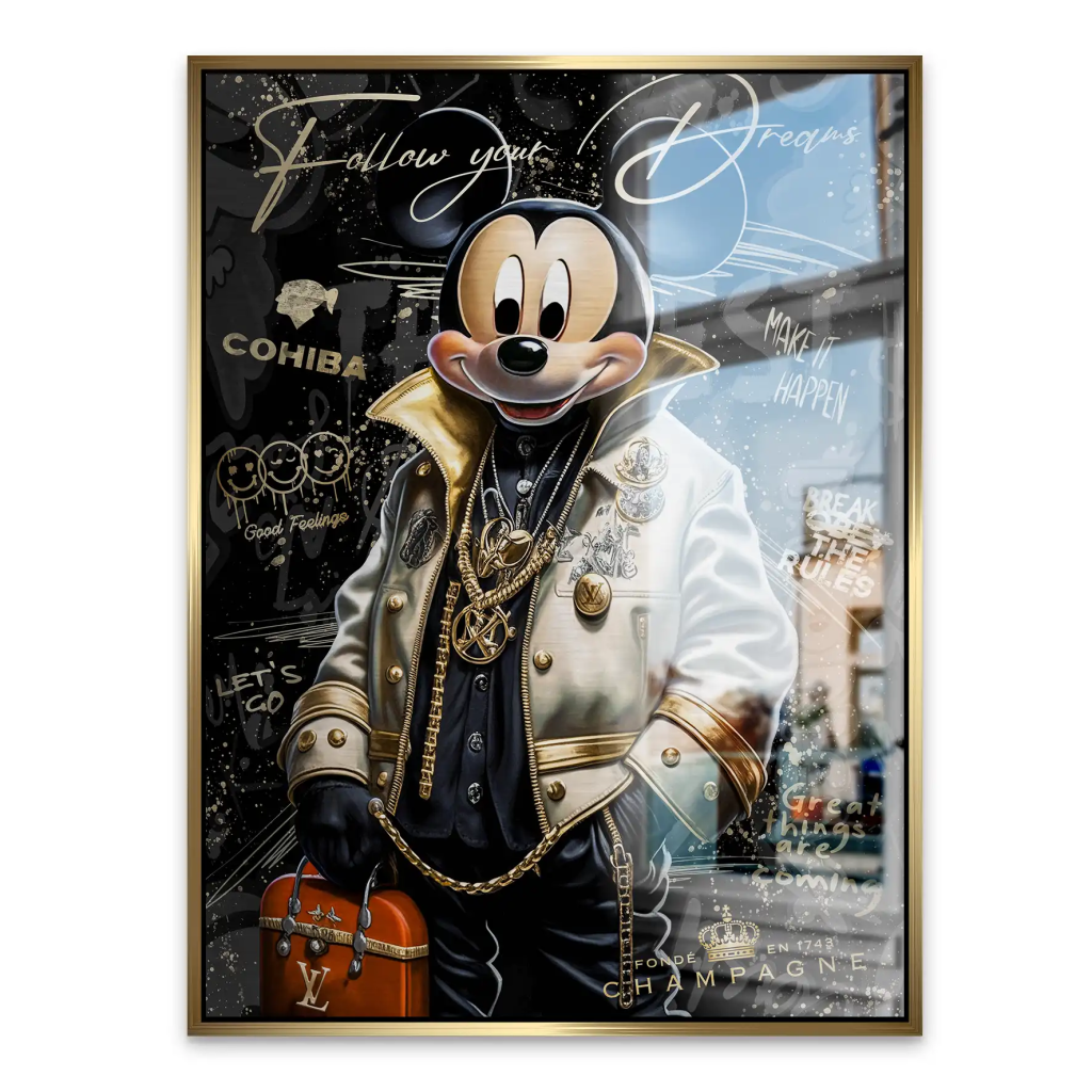 Micky Maus Dreams Pop Art Style Aludibond Brush Bild INGALERIE