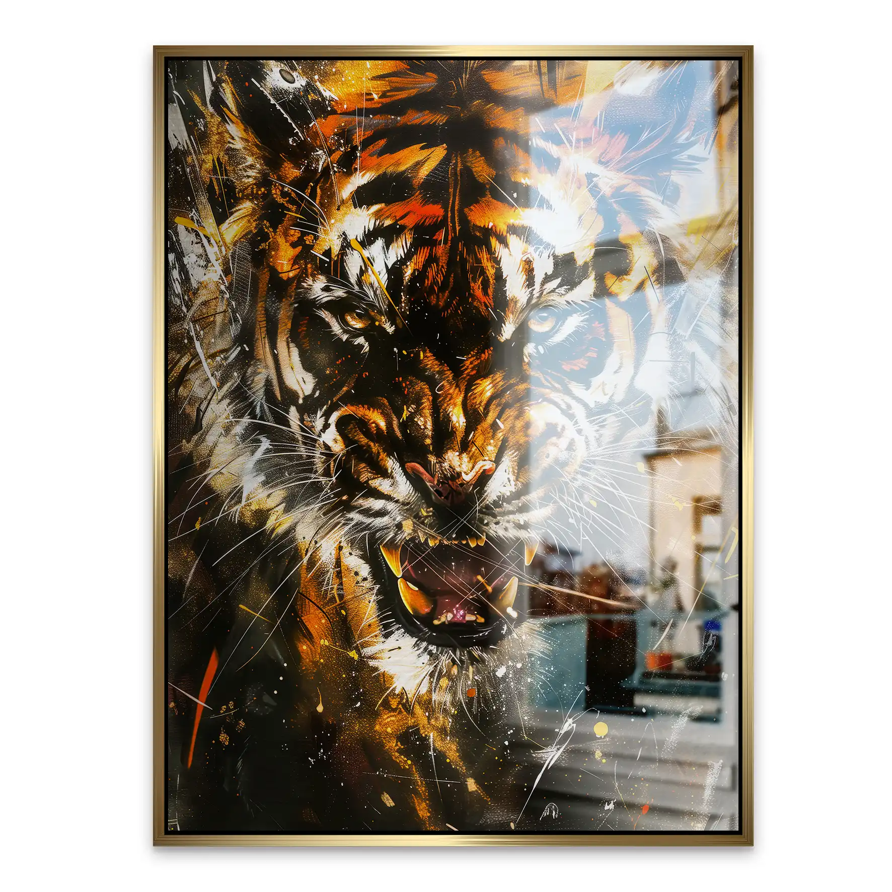 Tiger Abstrakt Aludibond Gebürstet INGALERIE