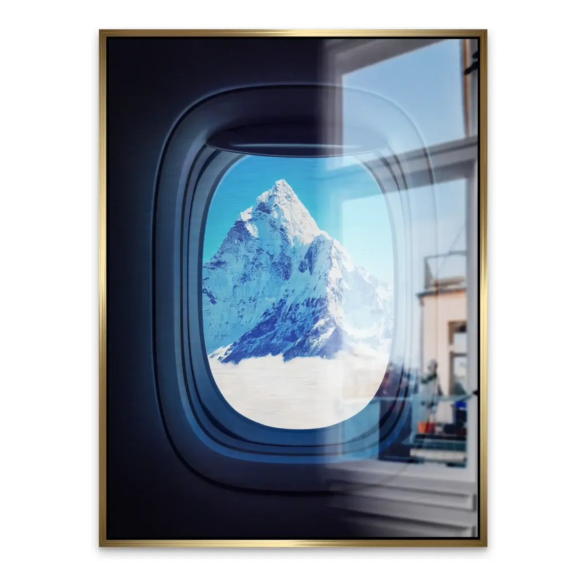 Flugzeugfenster Mount Everest Alu Gebürstet Bild