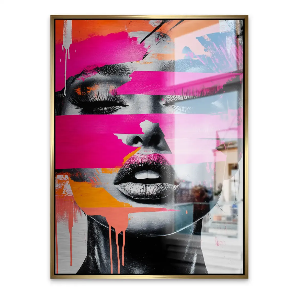 Abstrakt Pink Allure Alu Gebürstet Bild
