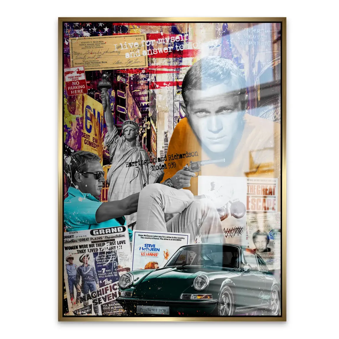 Steve McQueen Retro Drive Alu Gebürstet Bild