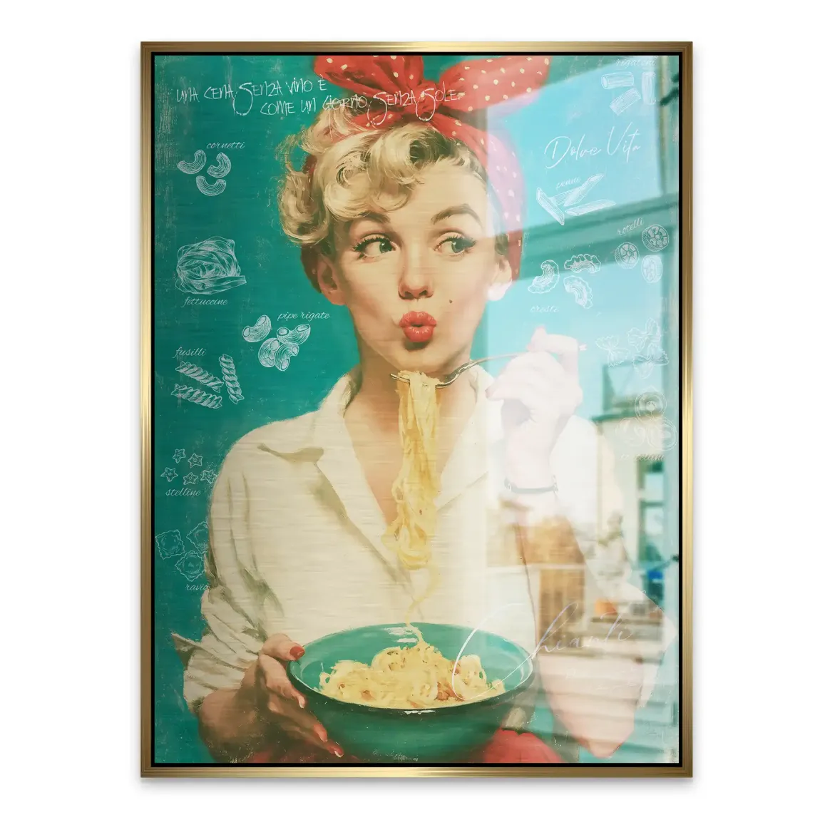 Marilyn Monroe Pasta Aluminiumbild gebürstet