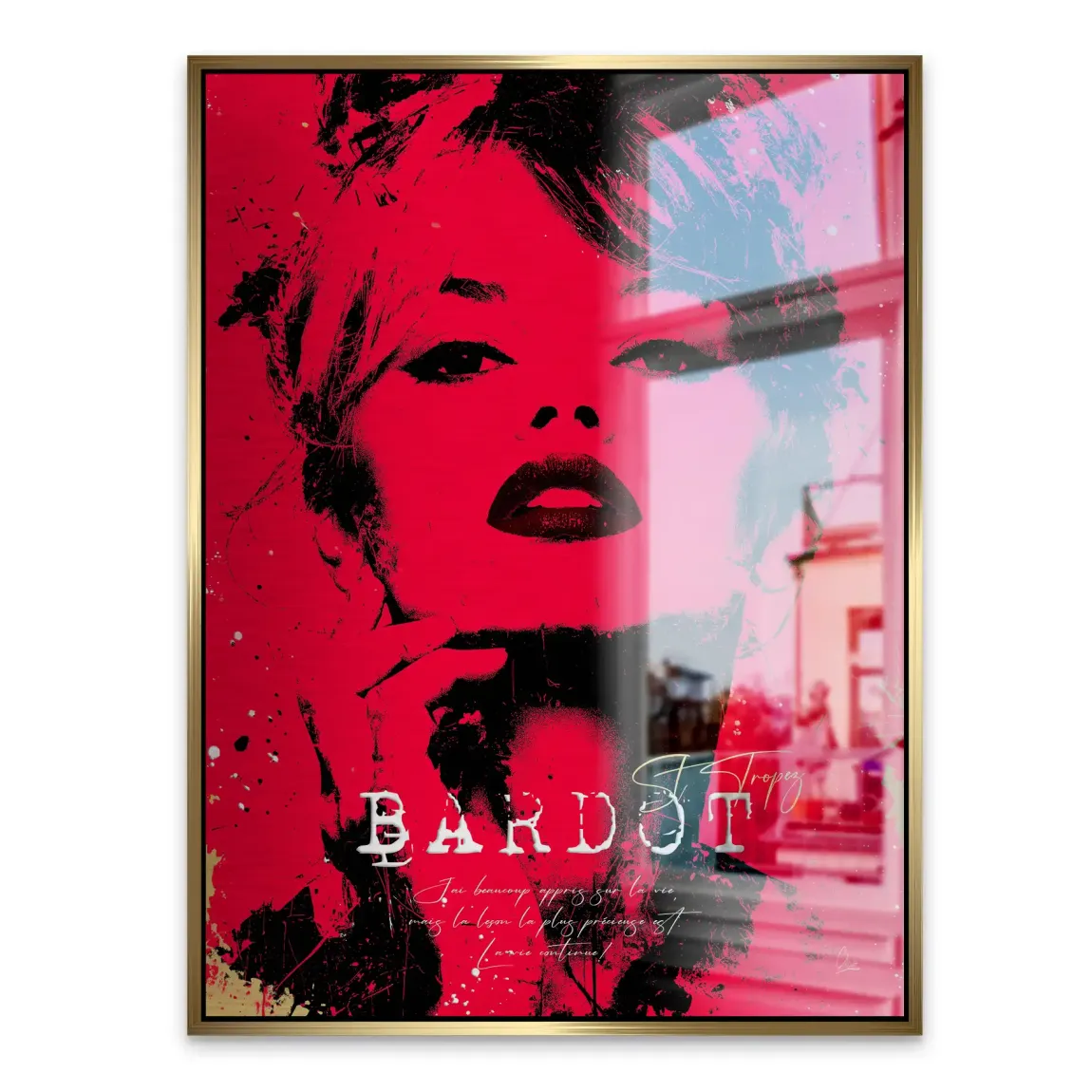 Brigitte Bardot Red Art Alu Gebürstet Bild