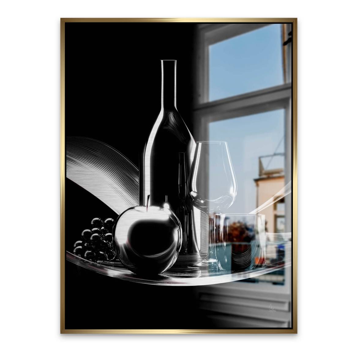 Wein Noir Aluminiumbild gebürstet