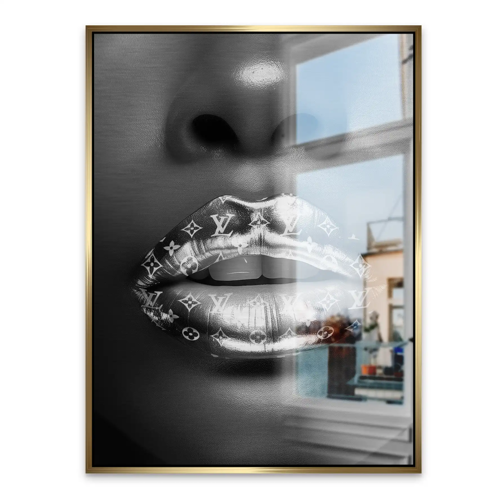 Vuitton Silver Lips Aludibond Gebürstet INGALERIE