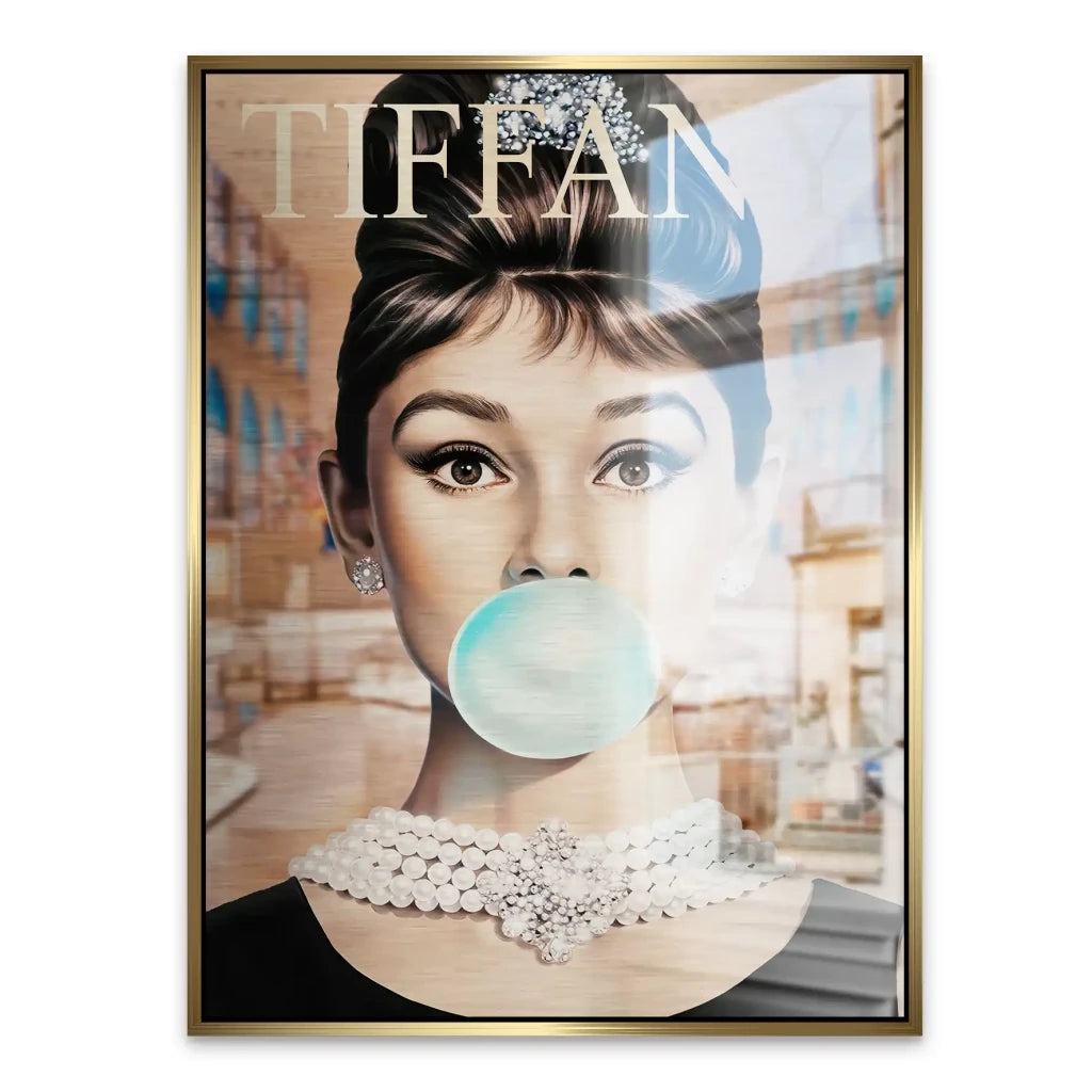 Audrey Bubble Gum Retro Aludibond Gebürstet INGALERIE