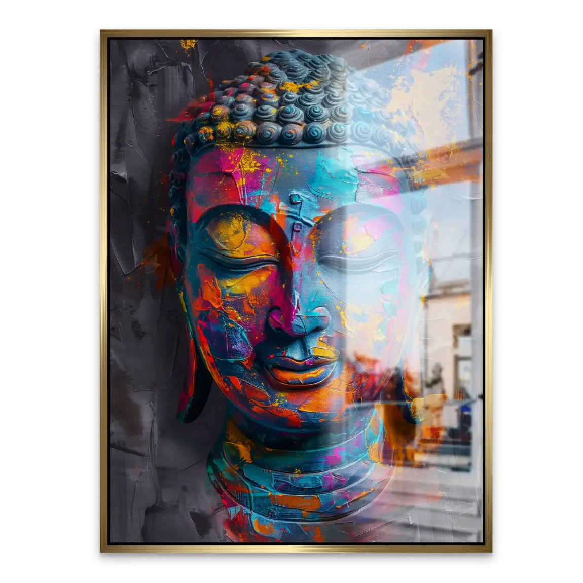 Buddha Farbpoesie Aluminiumbild gebürstet