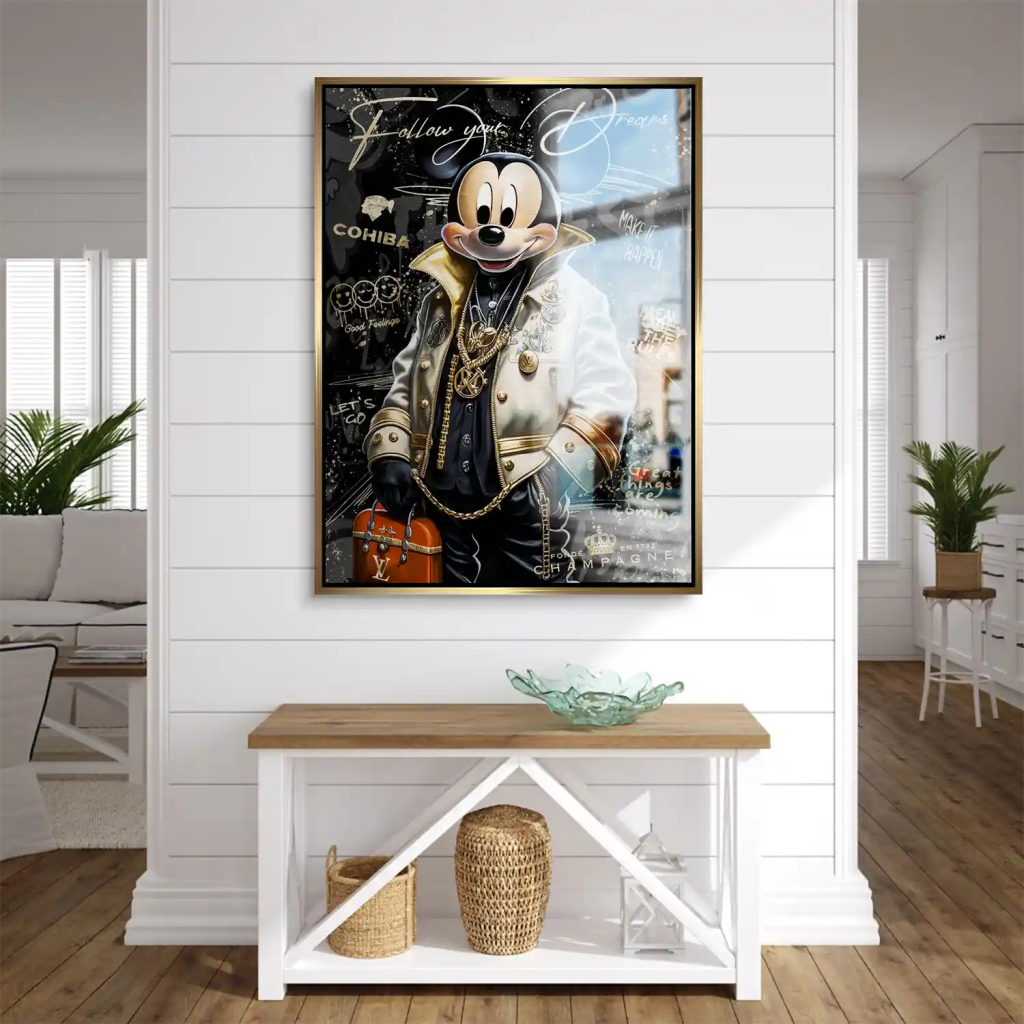 Micky Maus Dreams Pop Art Style Aludibond Brush Bild INGALERIE