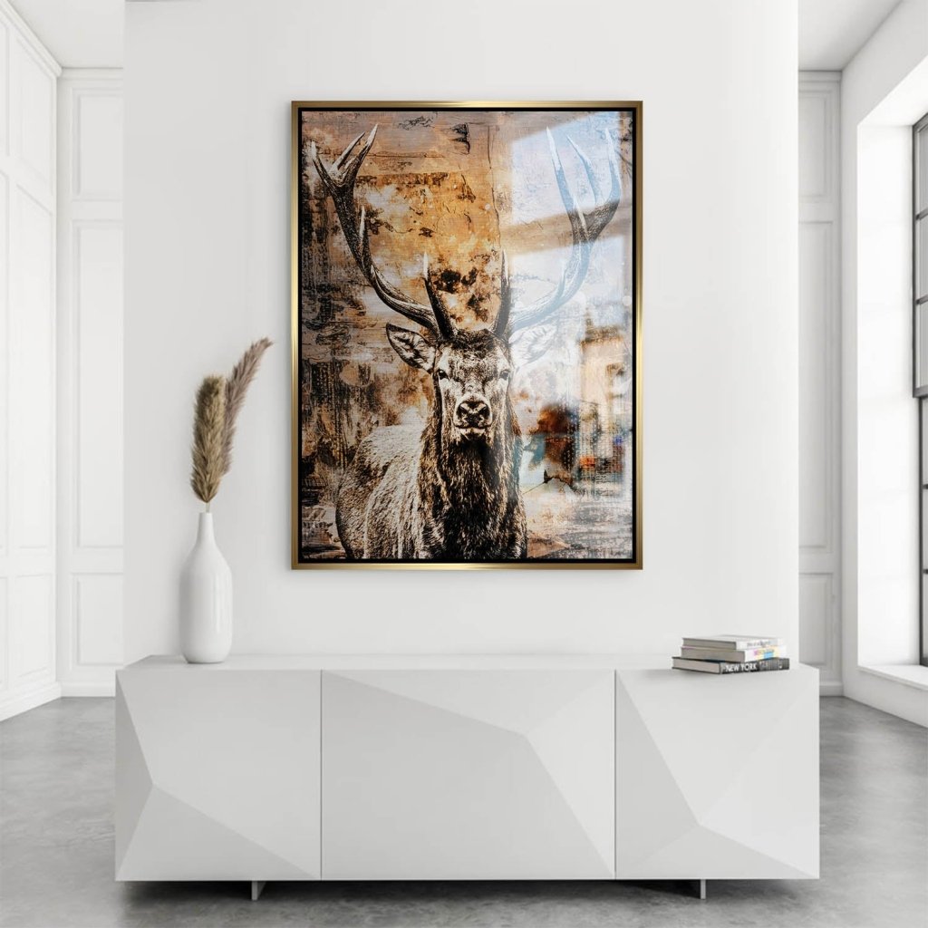 Hirsch Modern Style Aludibond Brush Bild INGALERIE