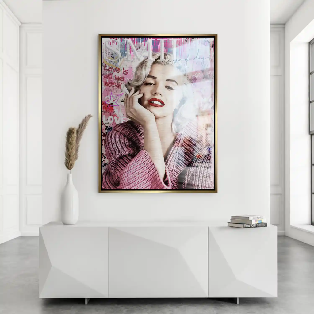 Pop Art Marilyn Monroe Smile AluDibond Gebürstet INGALERIE