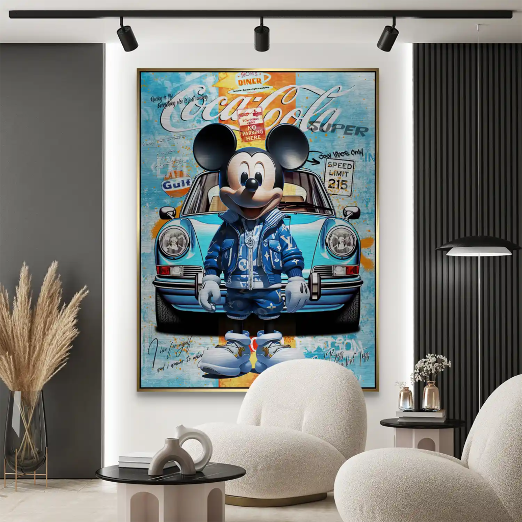Micky Graffiti Style Alu Gebürstet Bild INGALERIE