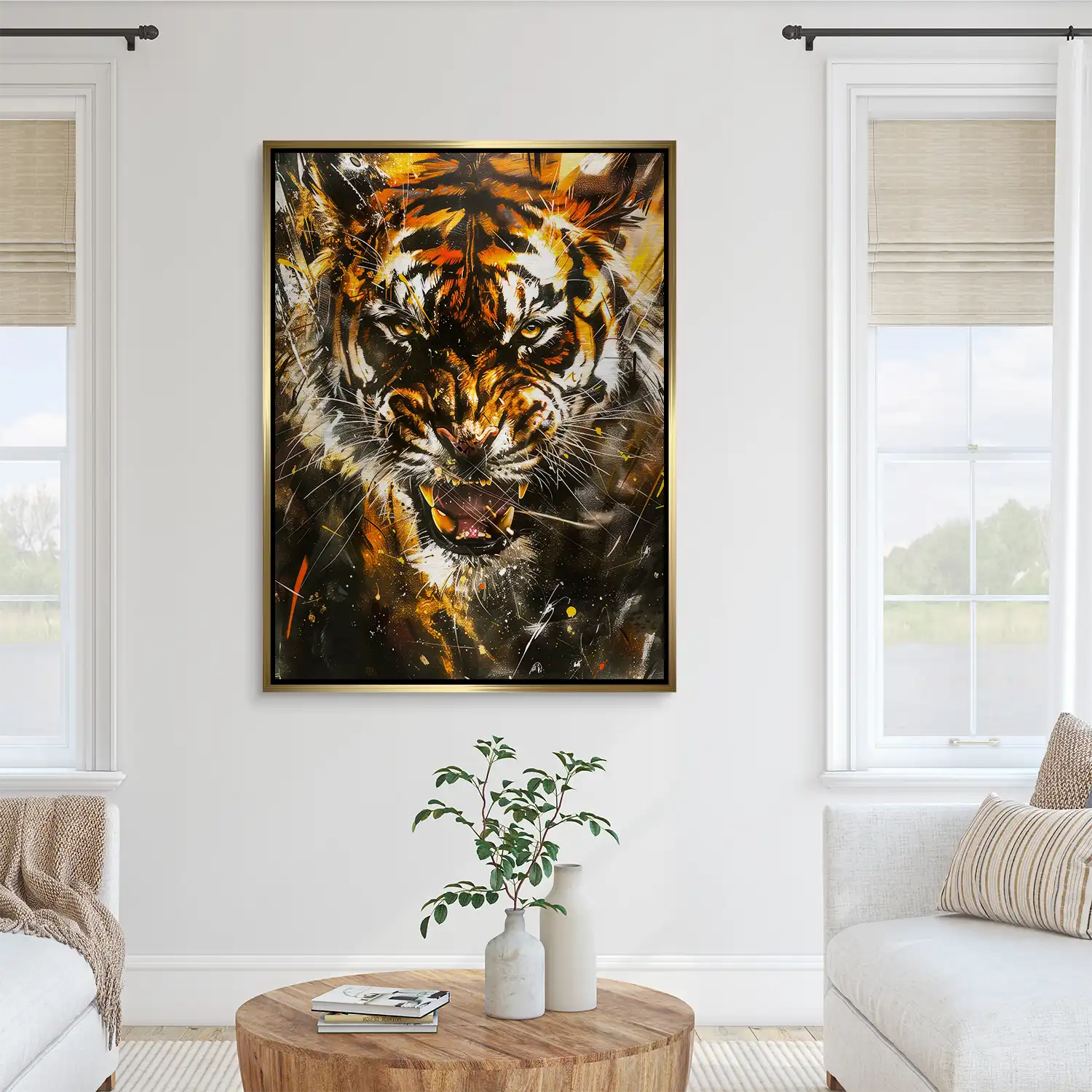Tiger Abstrakt Aludibond Gebürstet INGALERIE