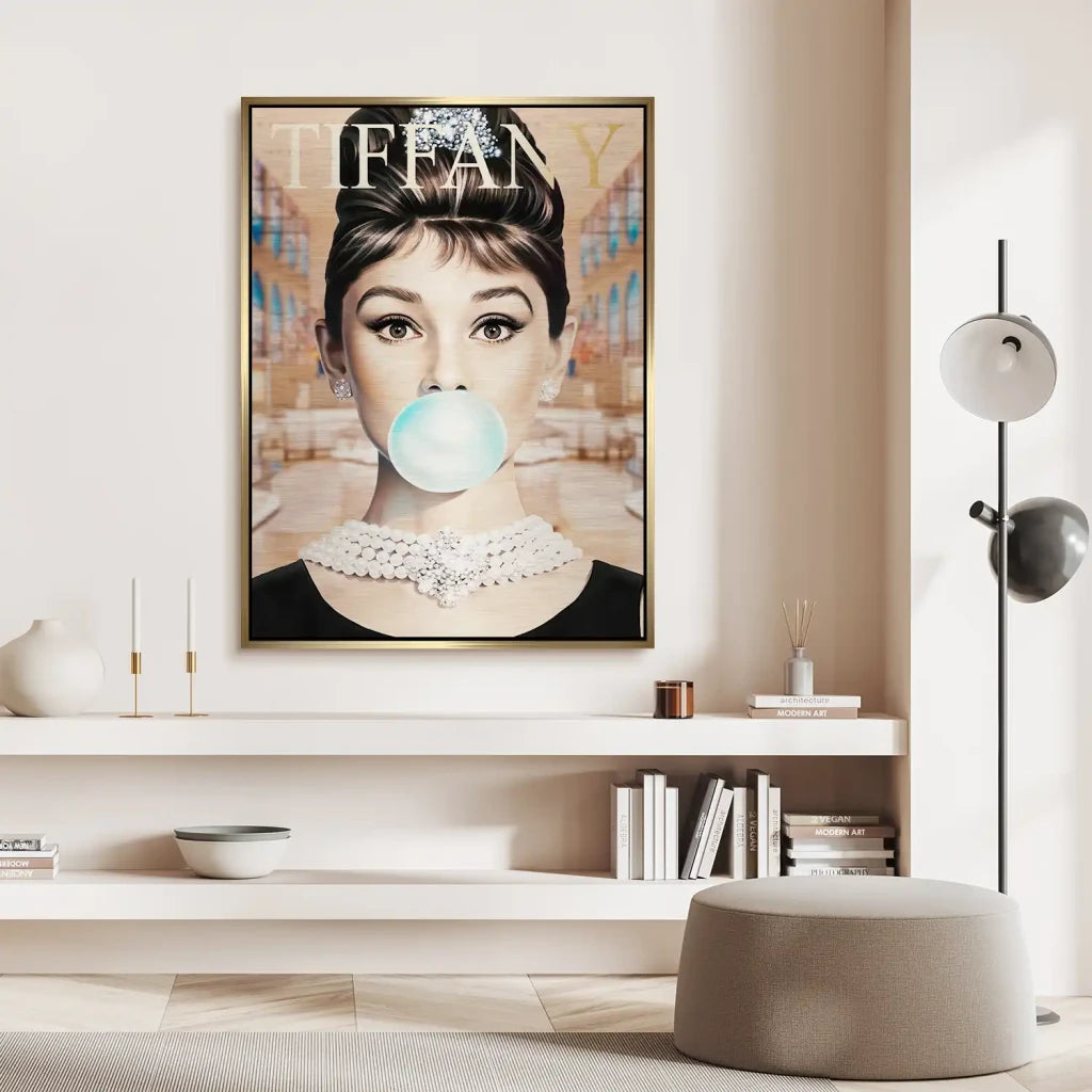 Audrey Bubble Gum Retro Aludibond Gebürstet INGALERIE