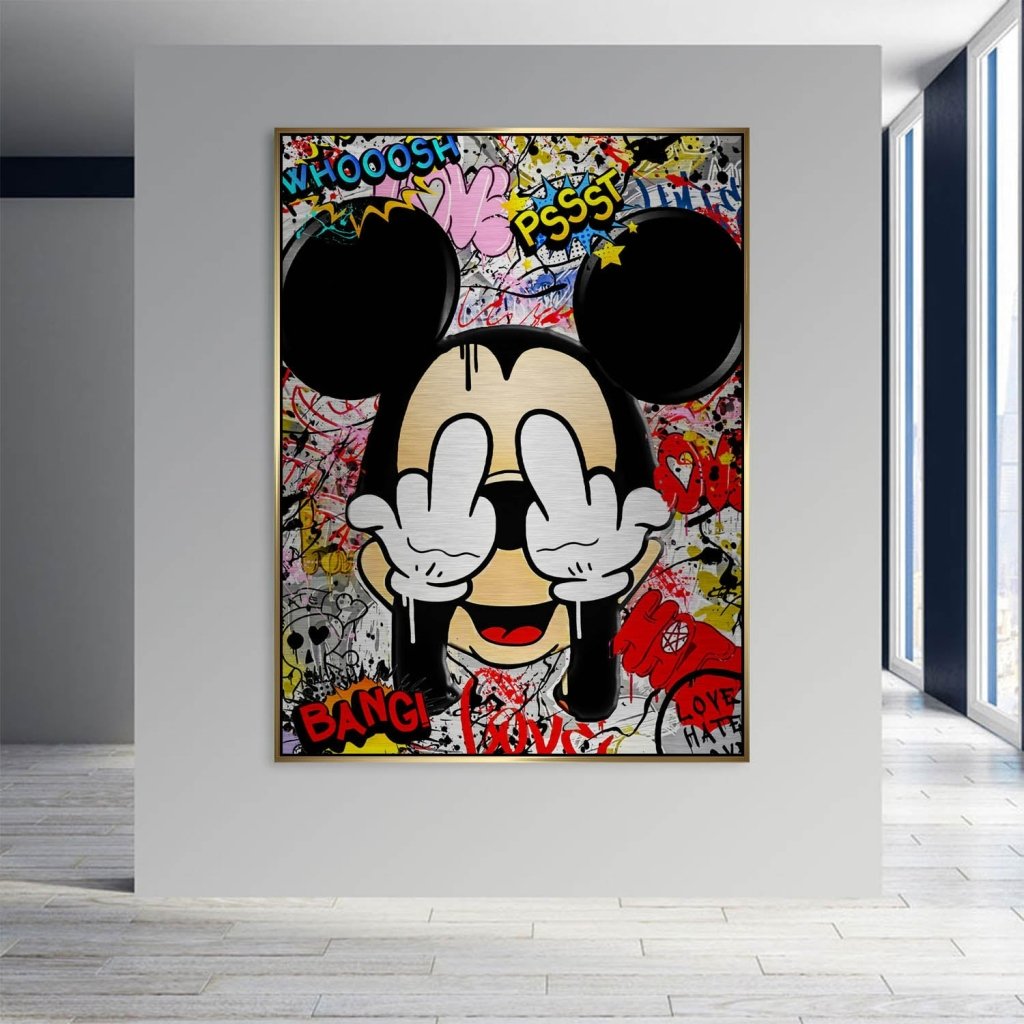 Bad Micky Graffiti Art Alu Gebürstet Bild INGALERIE