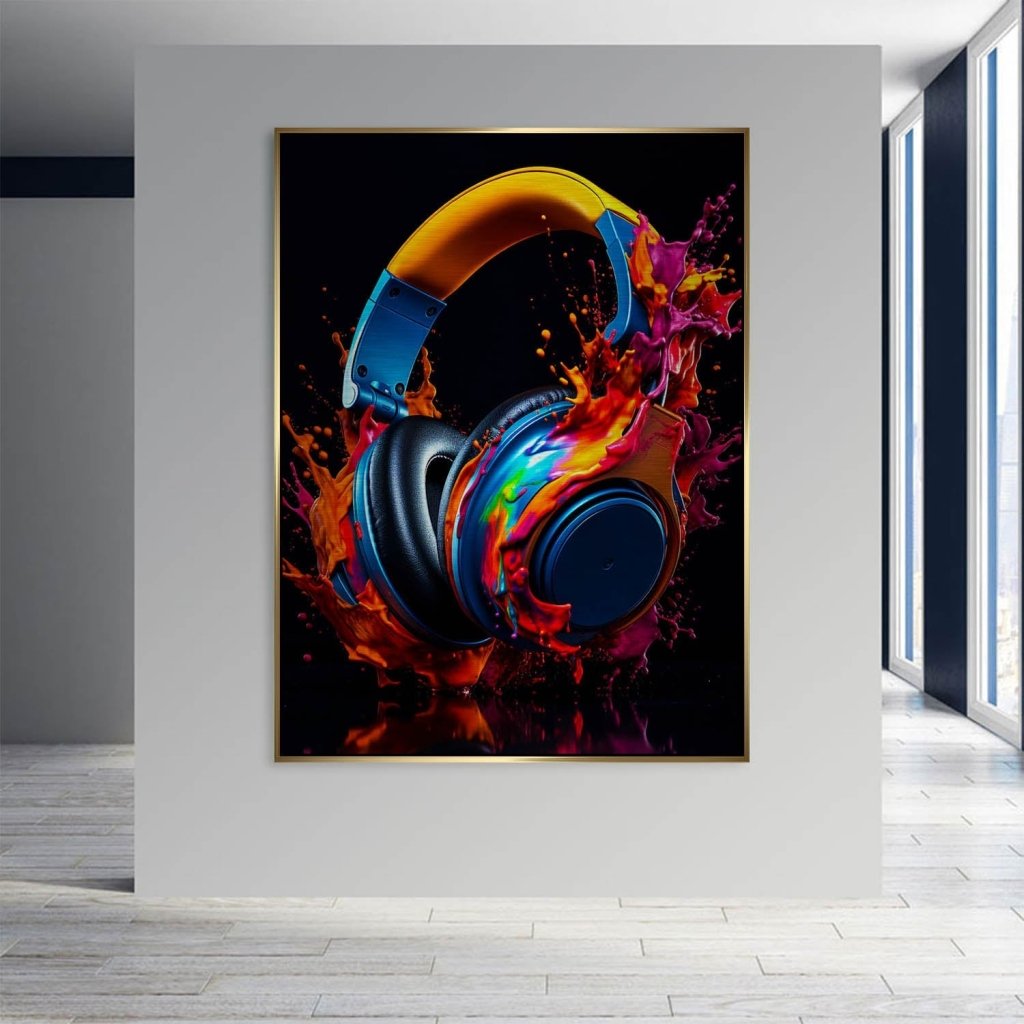 Headphones Abstrakt Aludibond Brush Bild INGALERIE