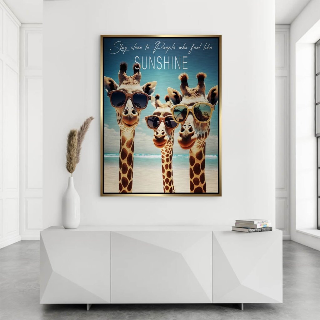 Giraffe Sunshine Aludibond Brush Bild INGALERIE