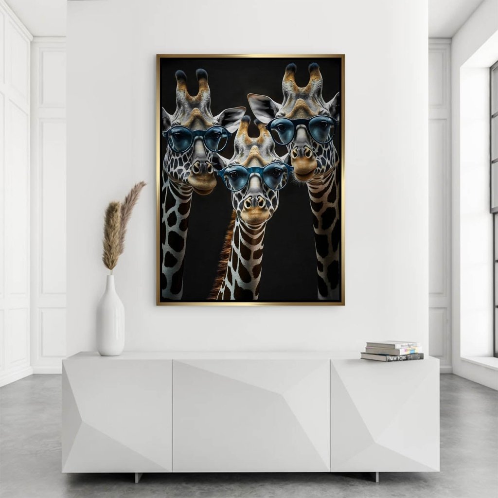 Die Drei Giraffen Aludibond Brush Bild INGALERIE