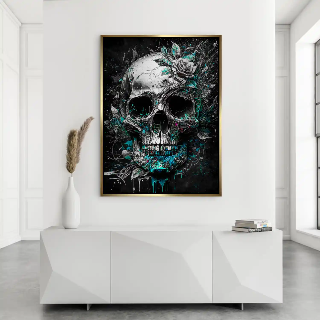 Totenkopf Silver Style Aludibond Gebürstet INGALERIE