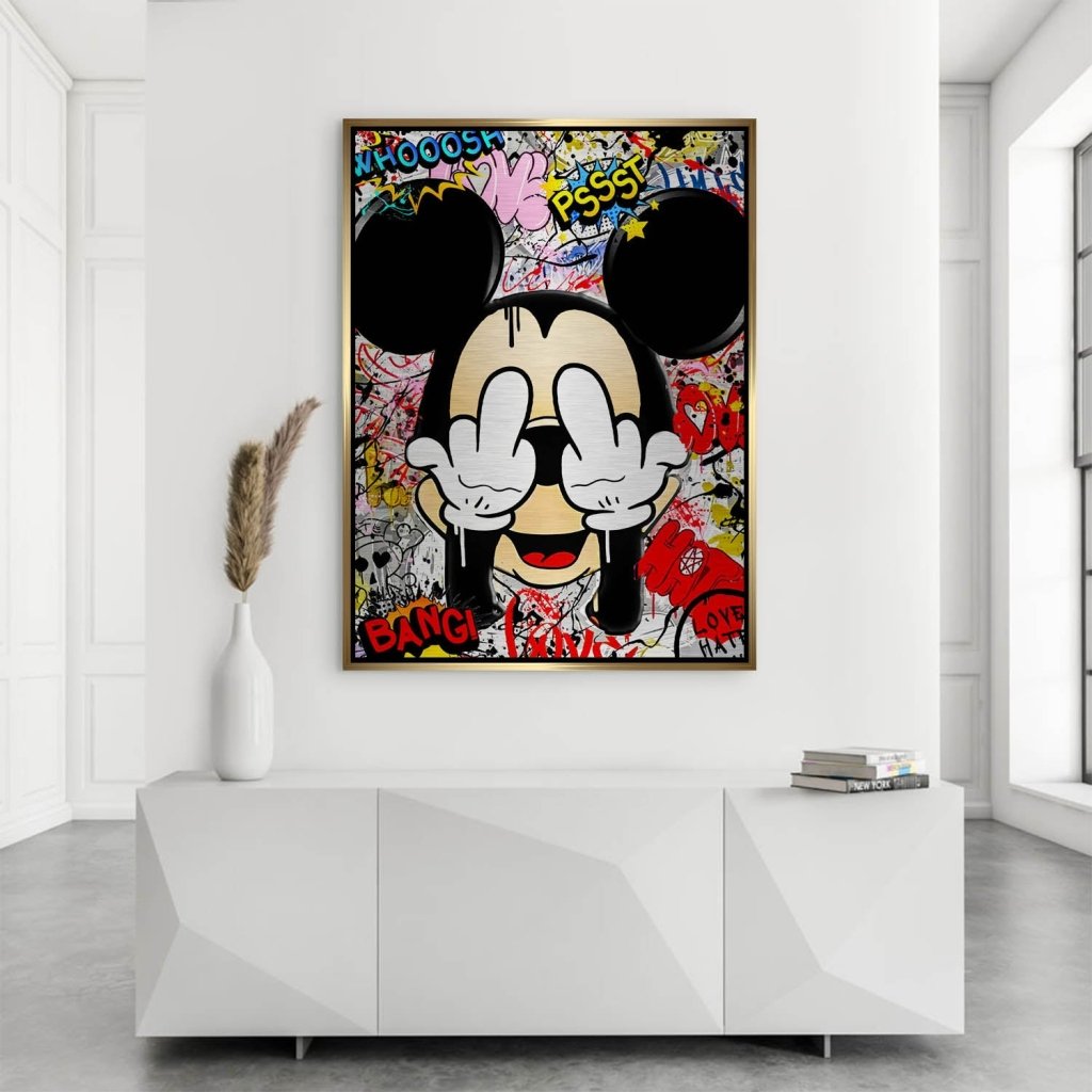 Bad Micky Graffiti Art Alu Gebürstet Bild INGALERIE