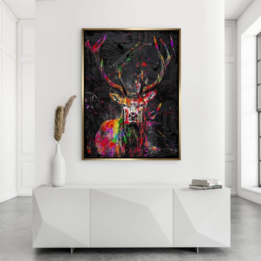 Hirsch Abstrakt Color Alu Gebürstet INGALERIE