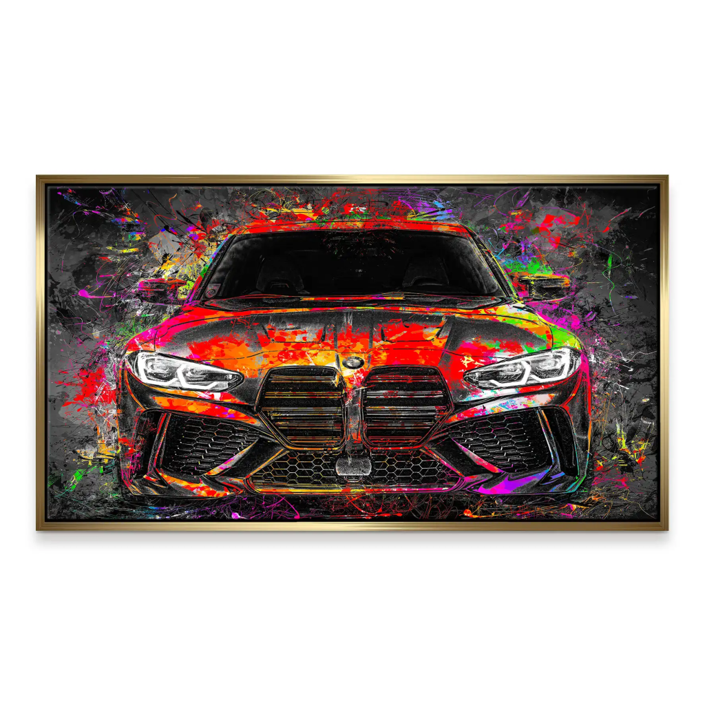 BMW M4 Pop Art Style Leinwand Bild INGALERIE