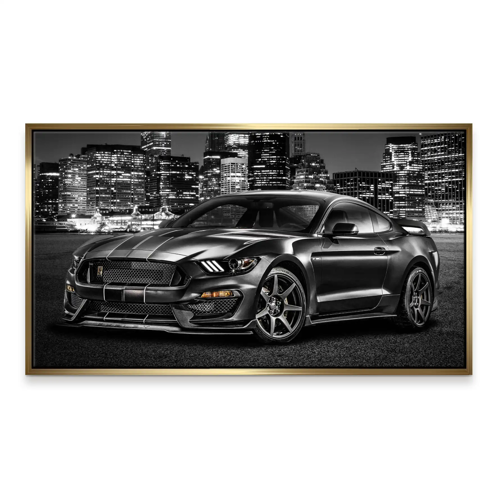 Ford Mustang Black City Leinwand Bild INGALERIE