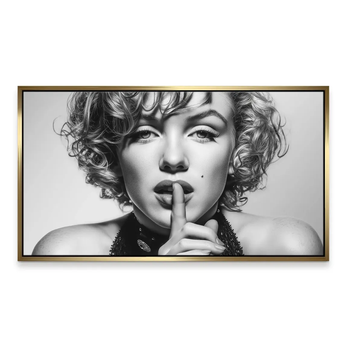 Marilyn Silent Secret Black Leinwand Bild