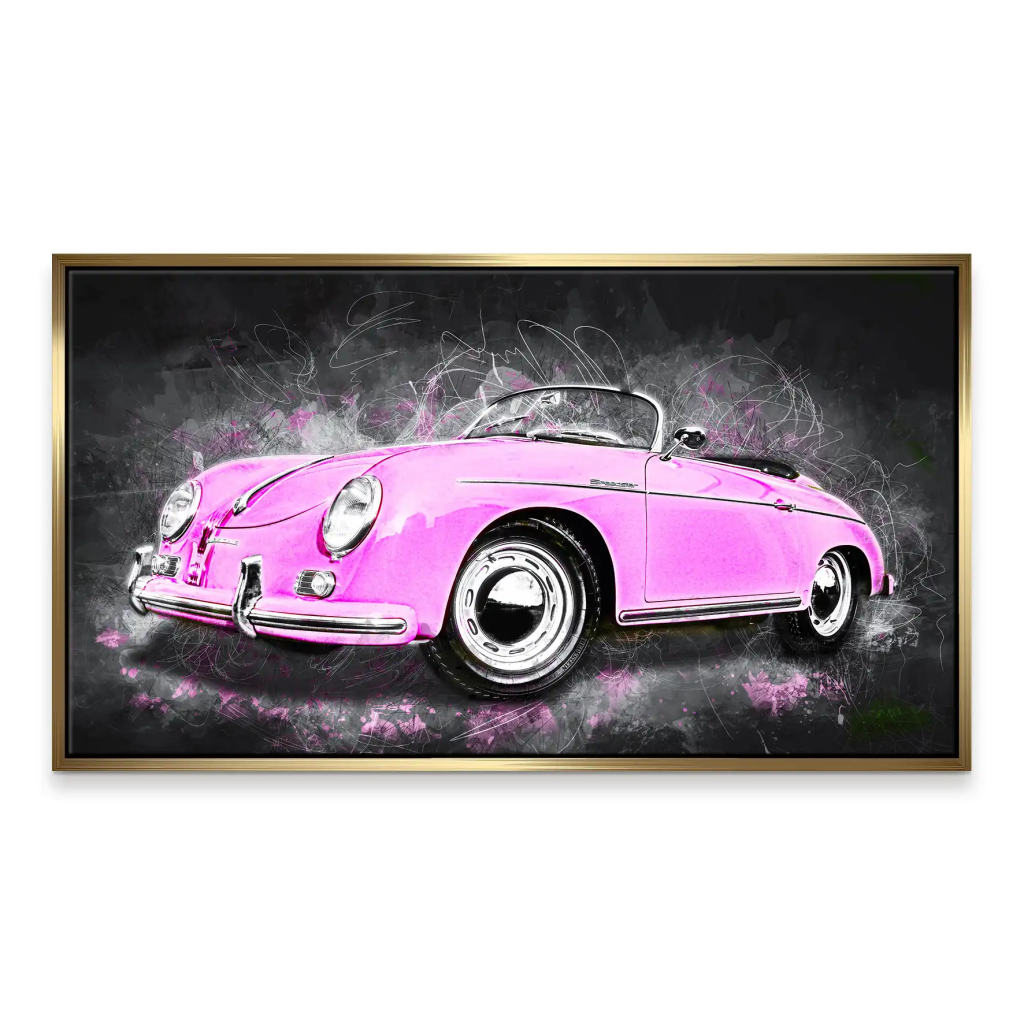 Pink Porsche Speedster Abstrakt Style Leinwand Bild INGALERIE
