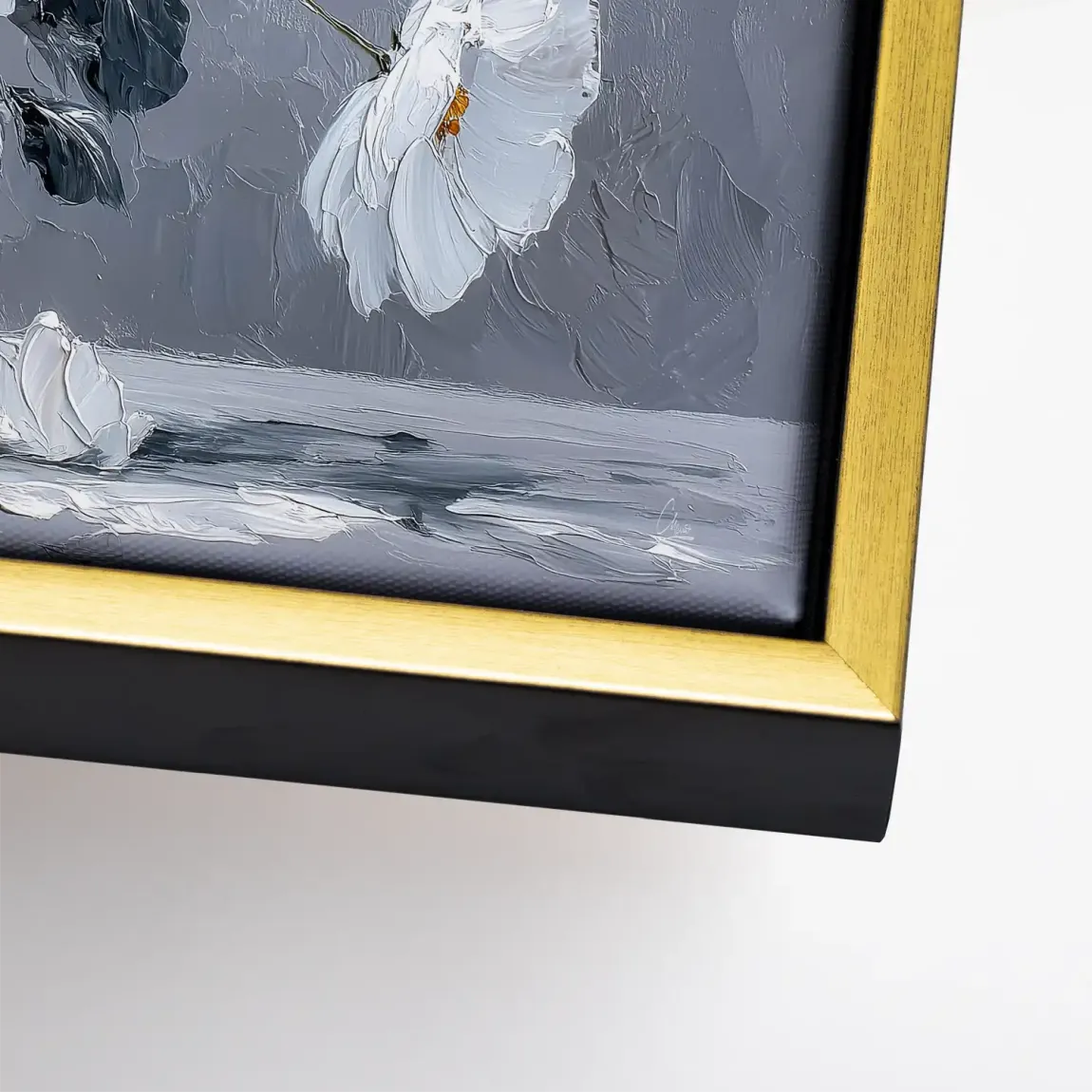 Silver White Blossom Art Leinwand Bild