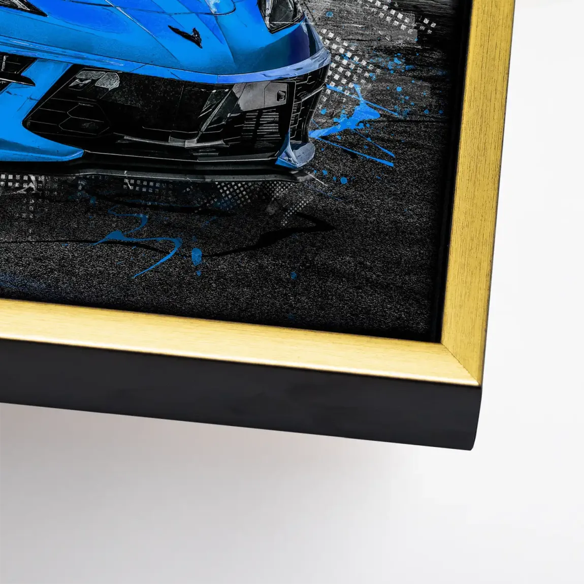 Corvette C8 Abstrak Blue Style Leinwand Bild INGALERIE