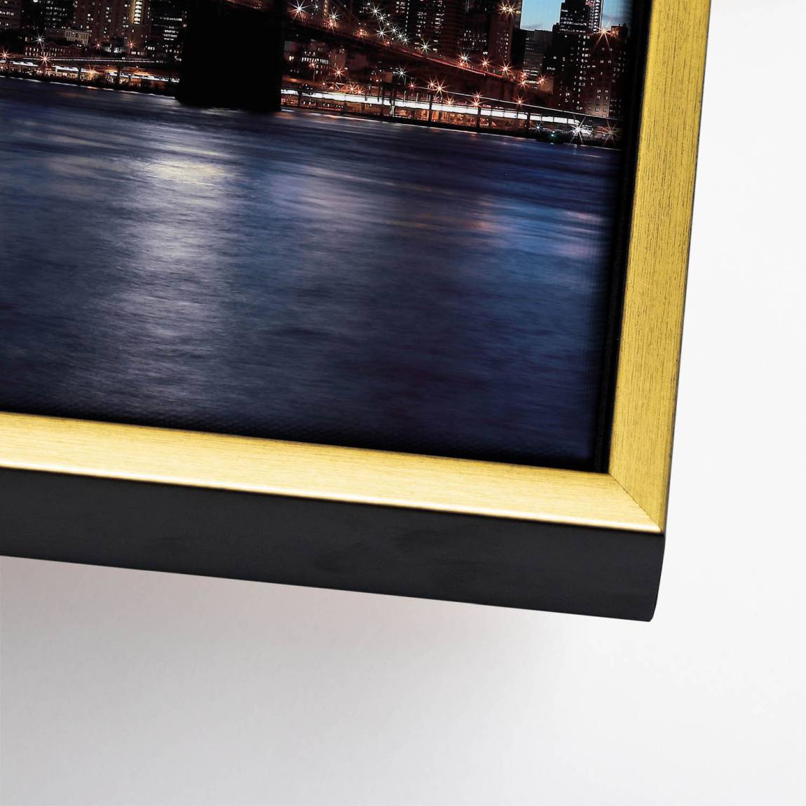 Manhatten bei Nacht Leinwand Bild