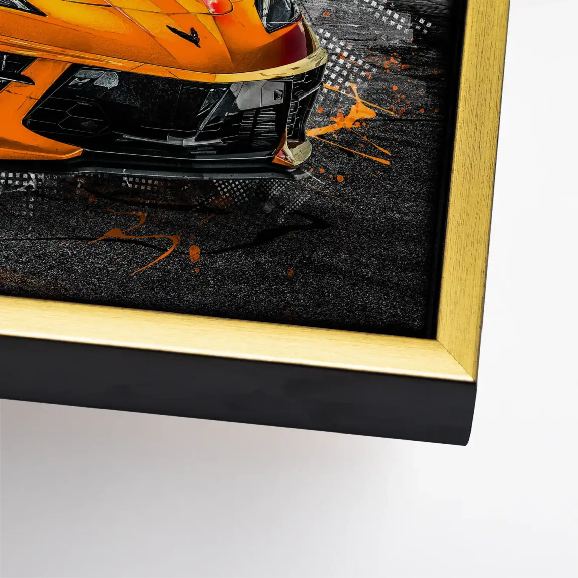 Corvette C8 Abstrak Orange Style Leinwand Bild INGALERIE