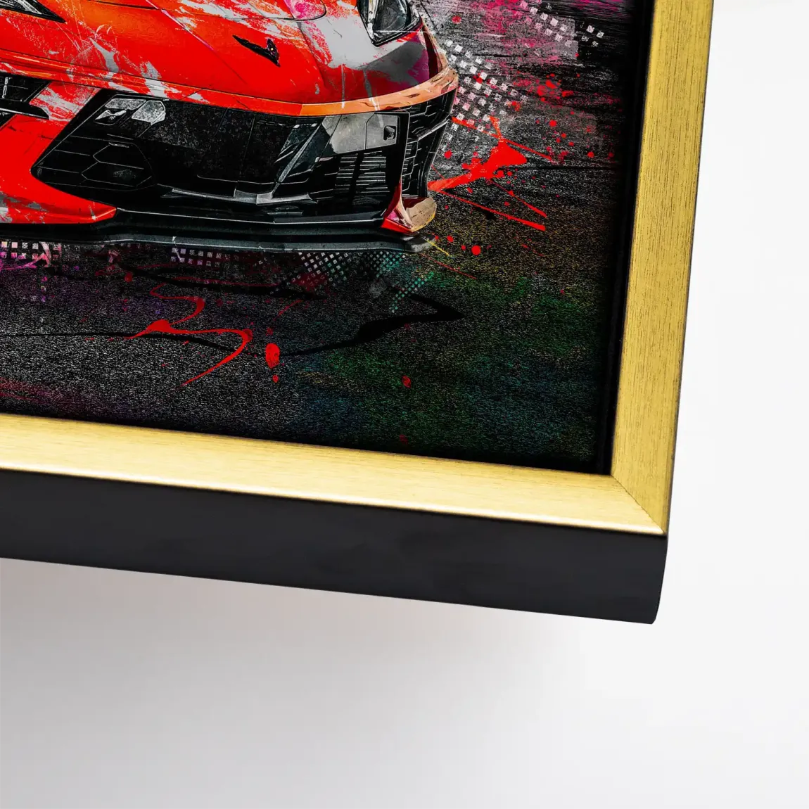 Corvette C8 Abstrak Red Style Leinwand Bild INGALERIE