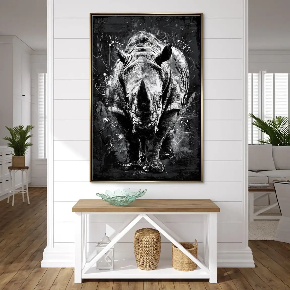 Nashorn Abstrakt Leinwand Bild INGALERIE