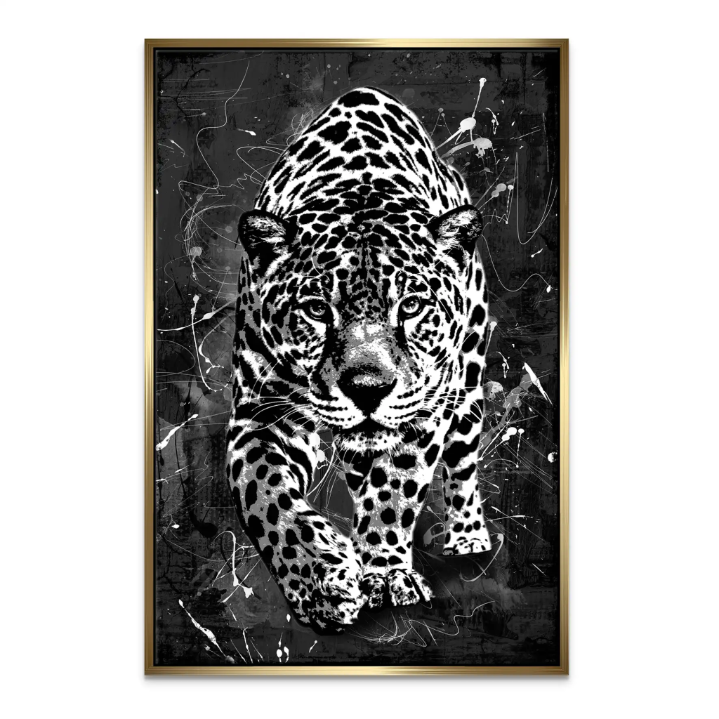 Leopard Abstrakt Black Style Leinwand Bild INGALERIE