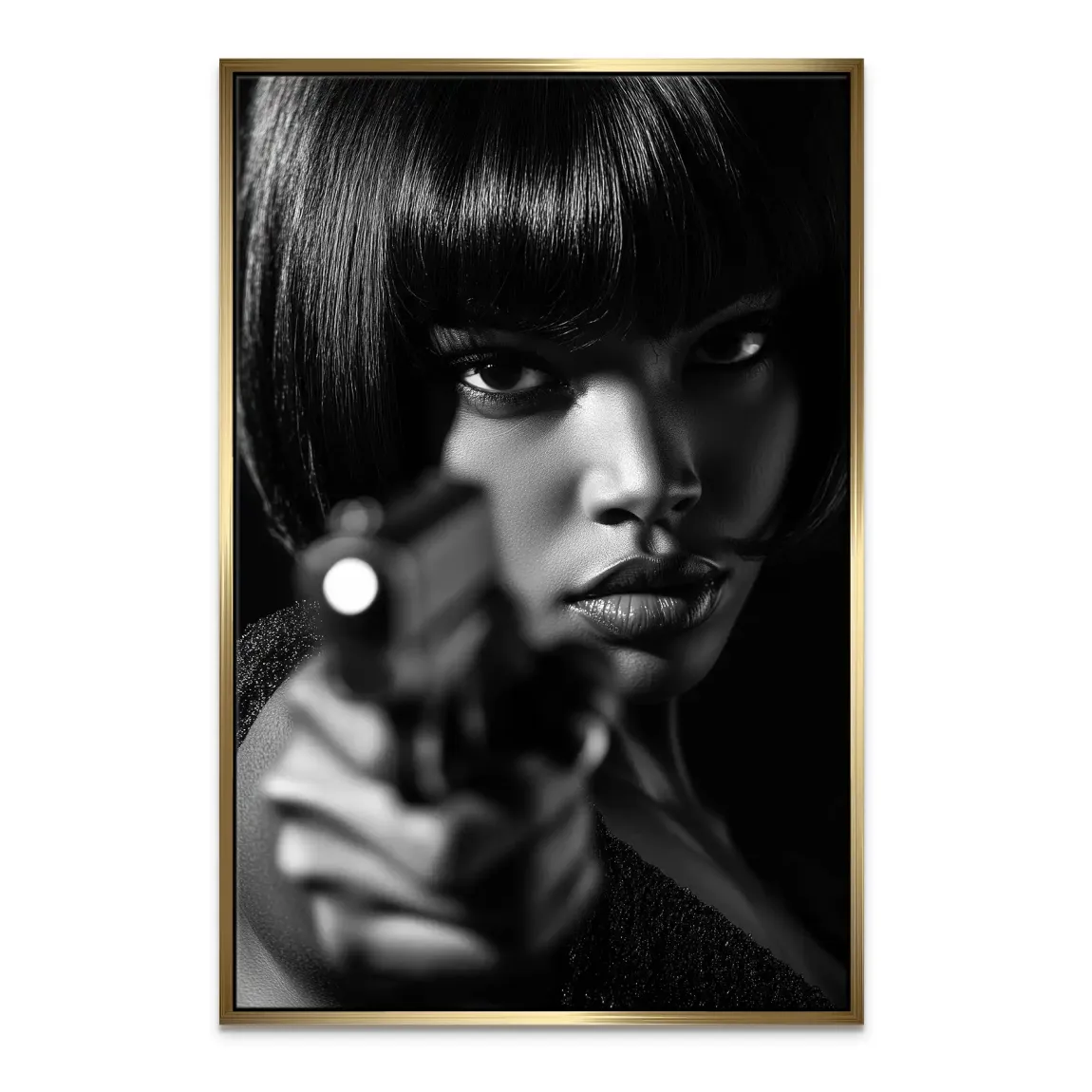 Black Gun Girl Leinwand Bild INGALERIE