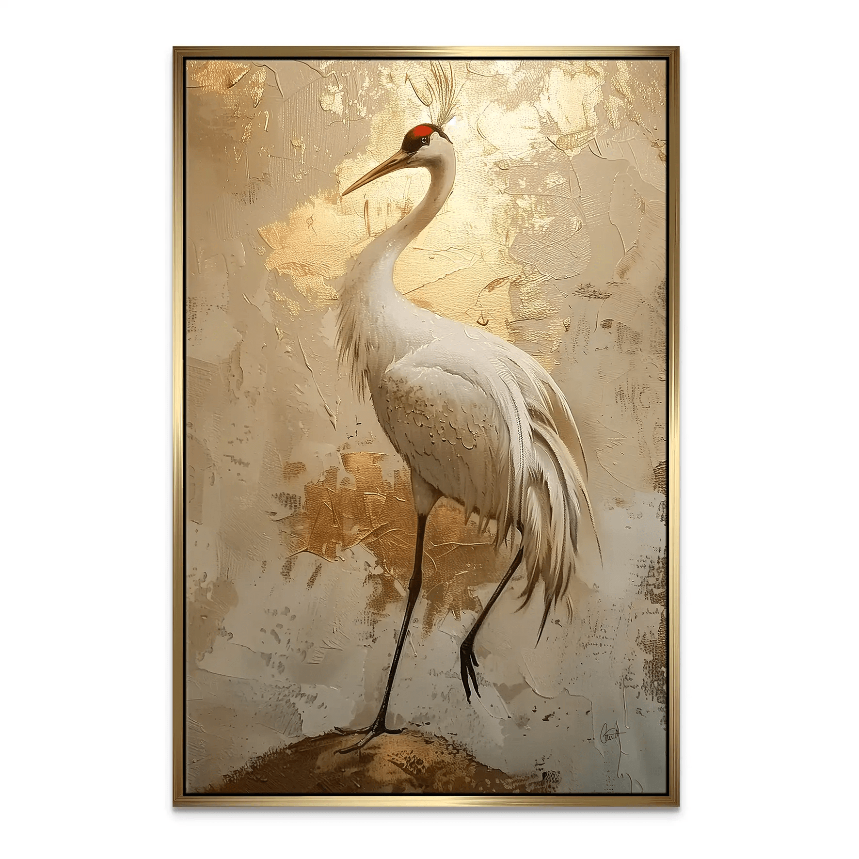 Kranich Modern Art Leinwand Bild INGALERIE