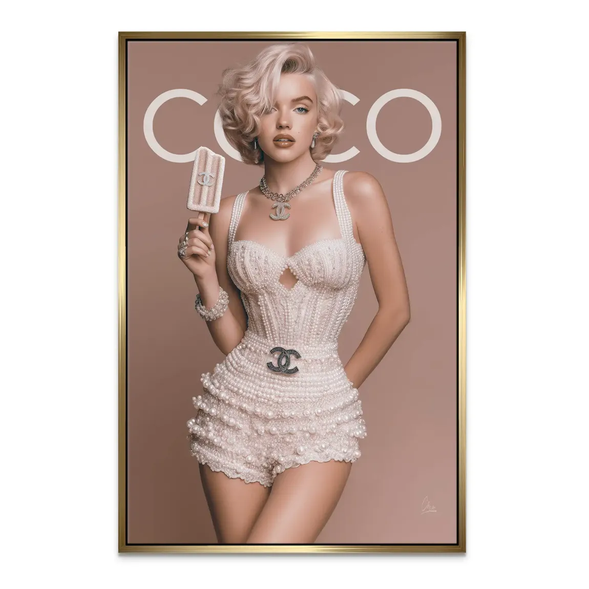 Marilyn Monroe Ice Pearl Leinwand Bild