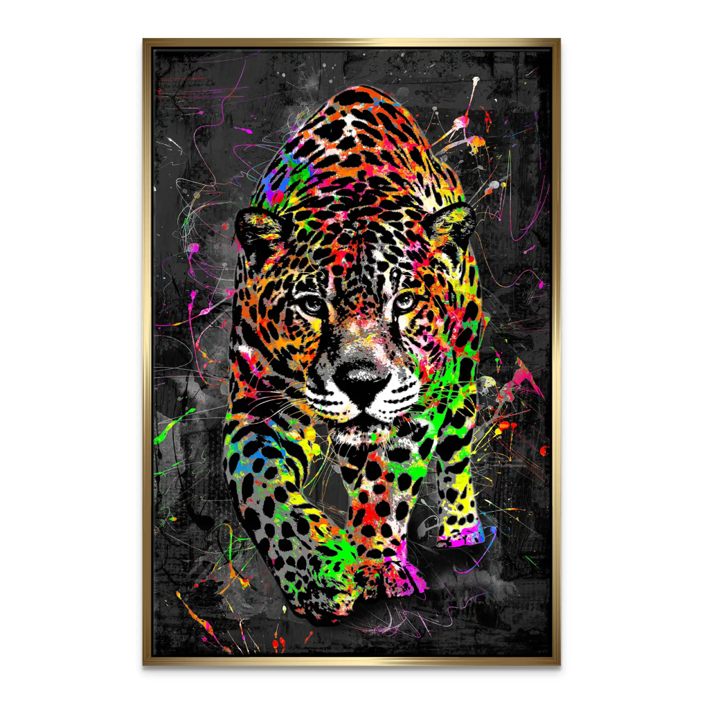 Leopard Abstrakt Color Style Leinwand Bild INGALERIE