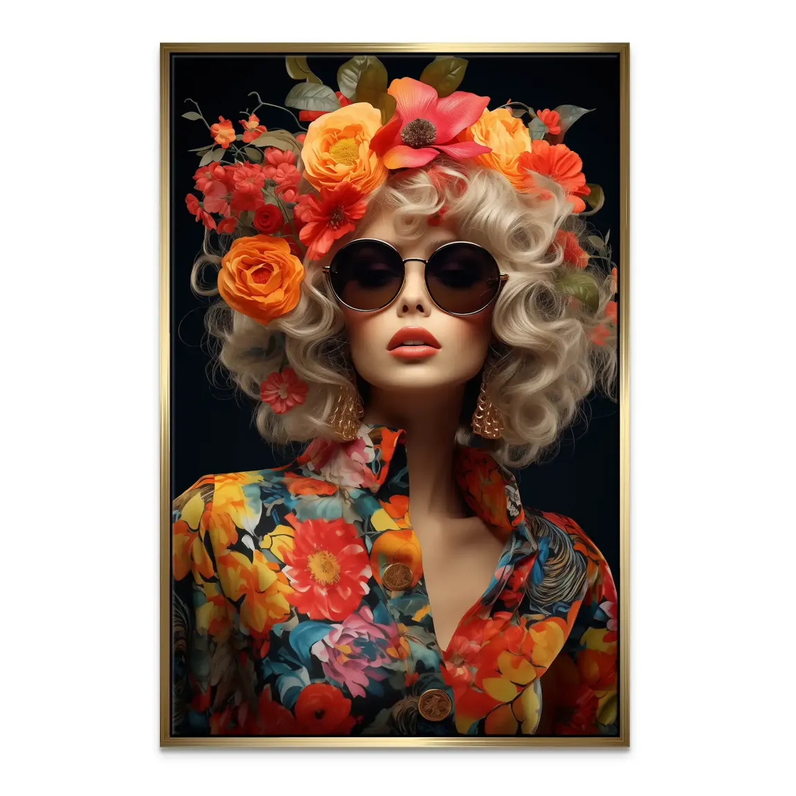 Floral Glamour Leinwand Bild
