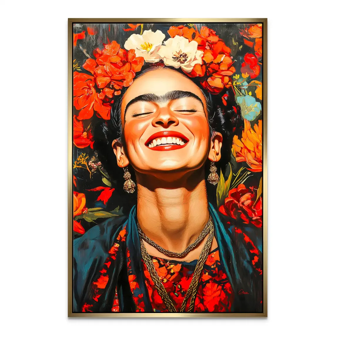 Frida Kahlo Fiery Bloom Leinwand Bild INGALERIE