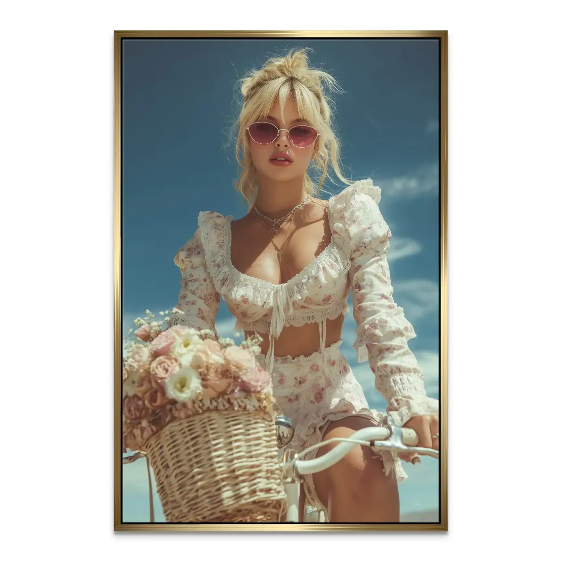 Blütenmädchen Leinwand Bild