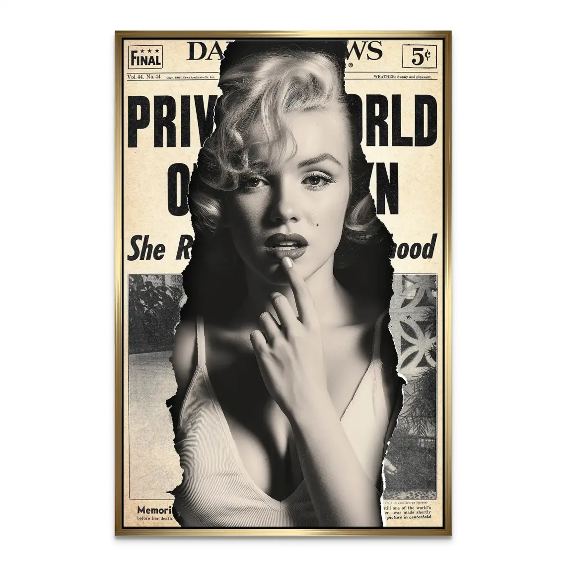 Marilyn Monroe News Leinwand Bild