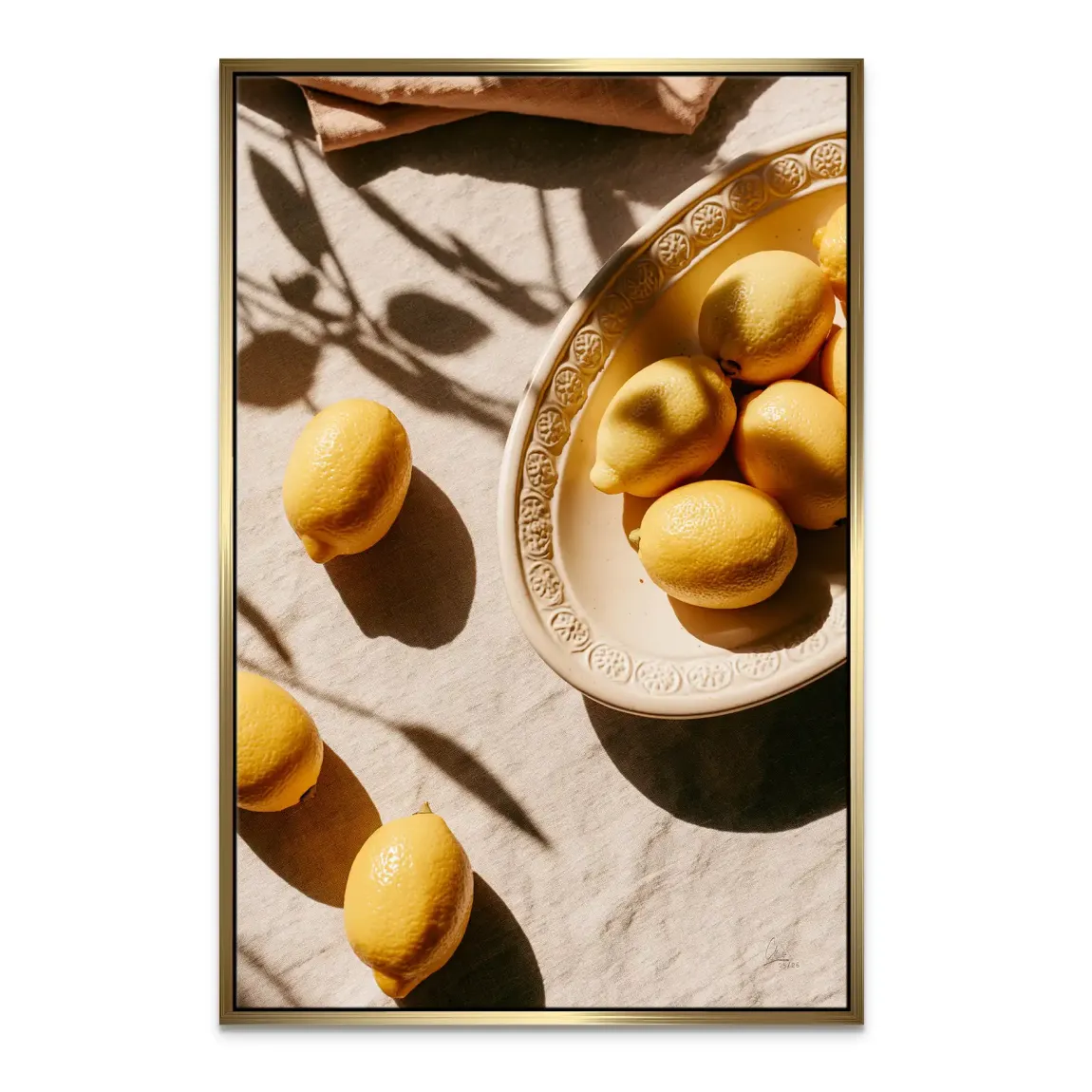 Goldene Zitronen Leinwand Bild