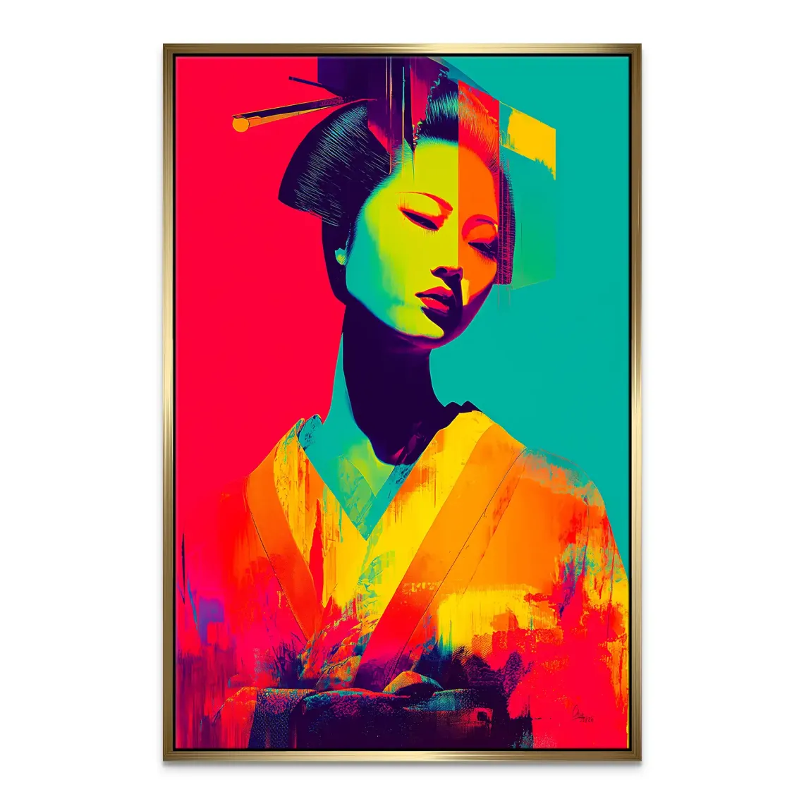 Geisha Pop Art Leinwand Bild