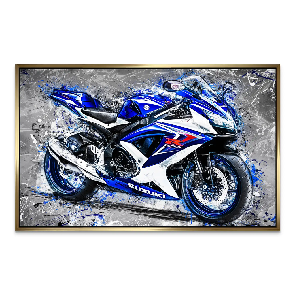 Suzuki GSXR 750 Abstrakt Black Leinwand Bild INGALERIE
